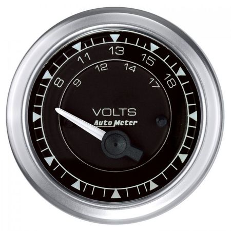 AUTO METER GAUGE VOLTMETER 2 1/16IN 18V ELEC CHRONO 8192